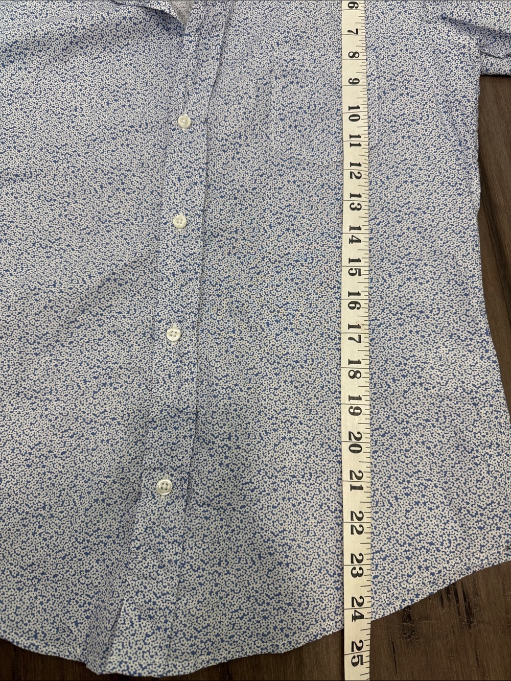 Frank & Eileen Barry Light Blue floral Micro-Print Button-Down Shirt - Picture 8 of 8